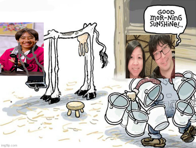 milking the cow | image tagged in milking the cow | made w/ Imgflip meme maker