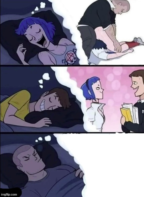 dreaming three way | image tagged in dreaming three way | made w/ Imgflip meme maker