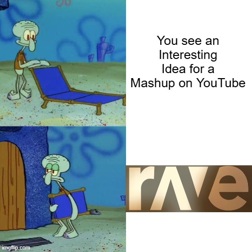 Squidward chair | You see an Interesting Idea for a Mashup on YouTube | image tagged in squidward chair,mashup,ai,ai generated,music | made w/ Imgflip meme maker