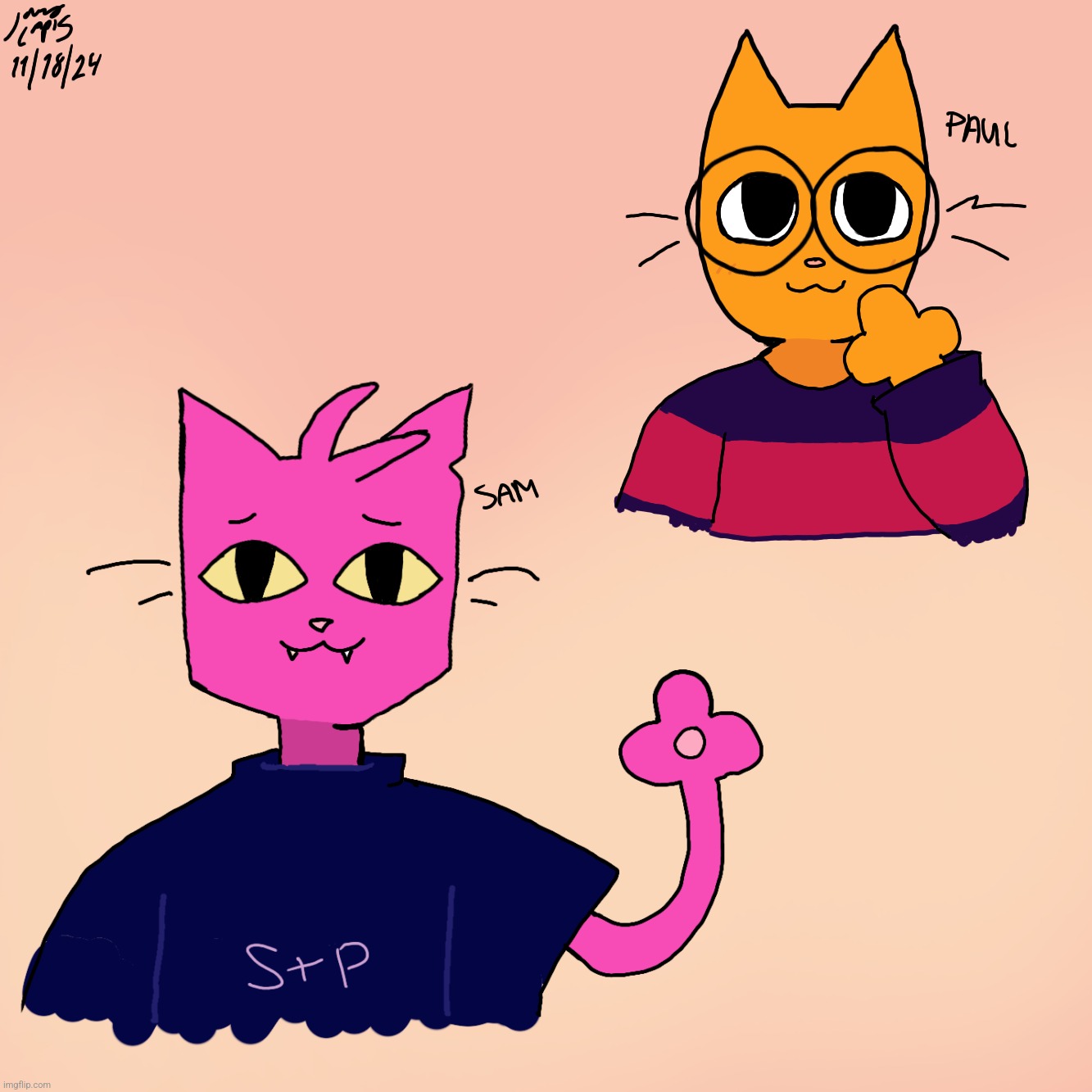 2 Gay Cats (I think its a adorable pilot) | image tagged in 2 gay cats,drawing | made w/ Imgflip meme maker