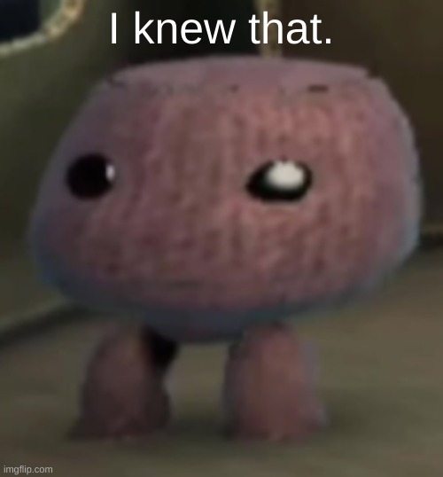 sackboy | I knew that. | image tagged in sackboy | made w/ Imgflip meme maker