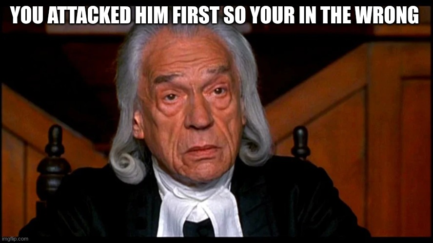 YOU ATTACKED HIM FIRST SO YOUR IN THE WRONG | made w/ Imgflip meme maker
