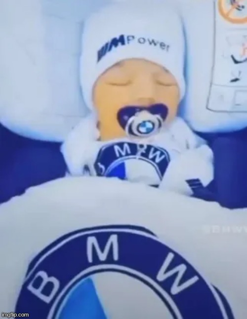 what a cute baby, i hope he isnt used as a crash dummy | image tagged in gifs,memes,funny,shitpost,bmw,baby | made w/ Imgflip meme maker