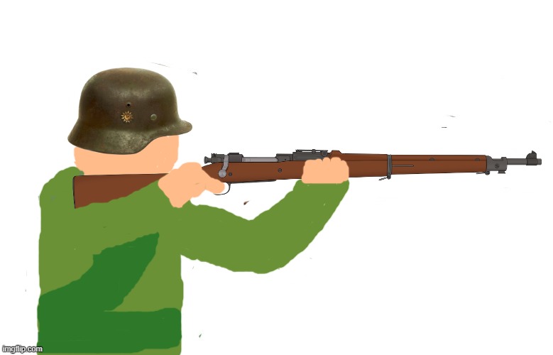 Another Drawing of a Chinese Soldier Aiming an M1903A1(Drawed from ImgFlip Draw/Paint) | image tagged in drawing,sketch,military,ww2,soldier,oc | made w/ Imgflip meme maker