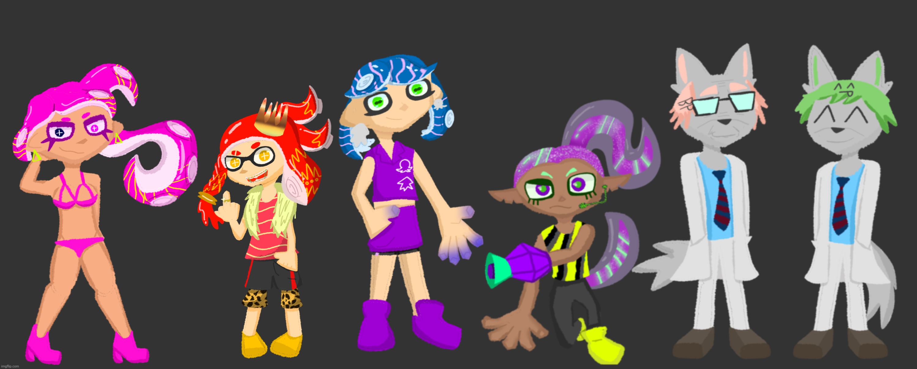 The main protagonist cast for my fanmade splatoon project's hero mode | made w/ Imgflip meme maker