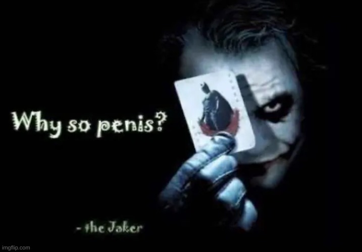 Why so penis? | image tagged in why so penis | made w/ Imgflip meme maker