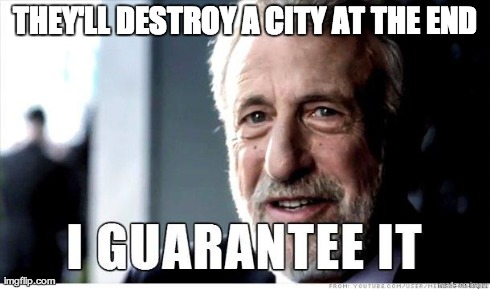 George Zimmer | THEY'LL DESTROY A CITY AT THE END | image tagged in george zimmer | made w/ Imgflip meme maker