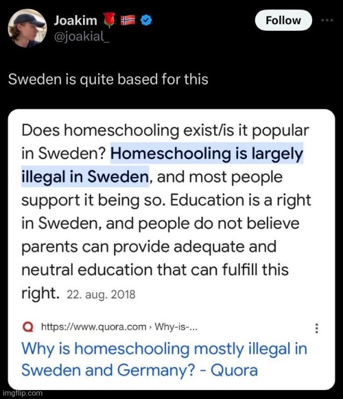 Not made by me | image tagged in children's rights,right to an education,right to facts,based sweden | made w/ Imgflip meme maker