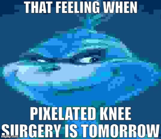 It is what it is | THAT FEELING WHEN; PIXELATED KNEE SURGERY IS TOMORROW | image tagged in yay | made w/ Imgflip meme maker