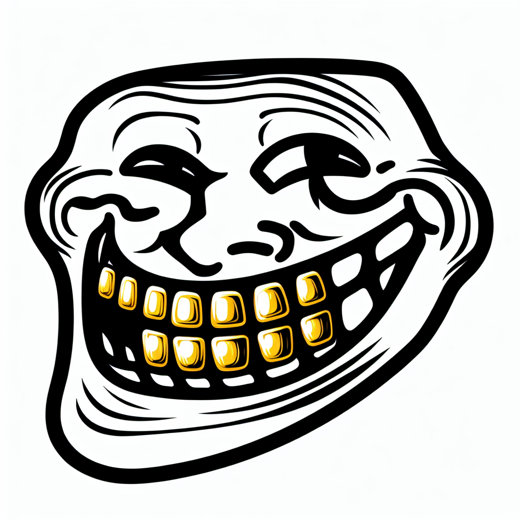 Troll face with grillz Blank Meme Template