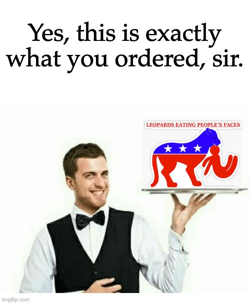 waiter | Yes, this is exactly what you ordered, sir. | image tagged in waiter | made w/ Imgflip meme maker