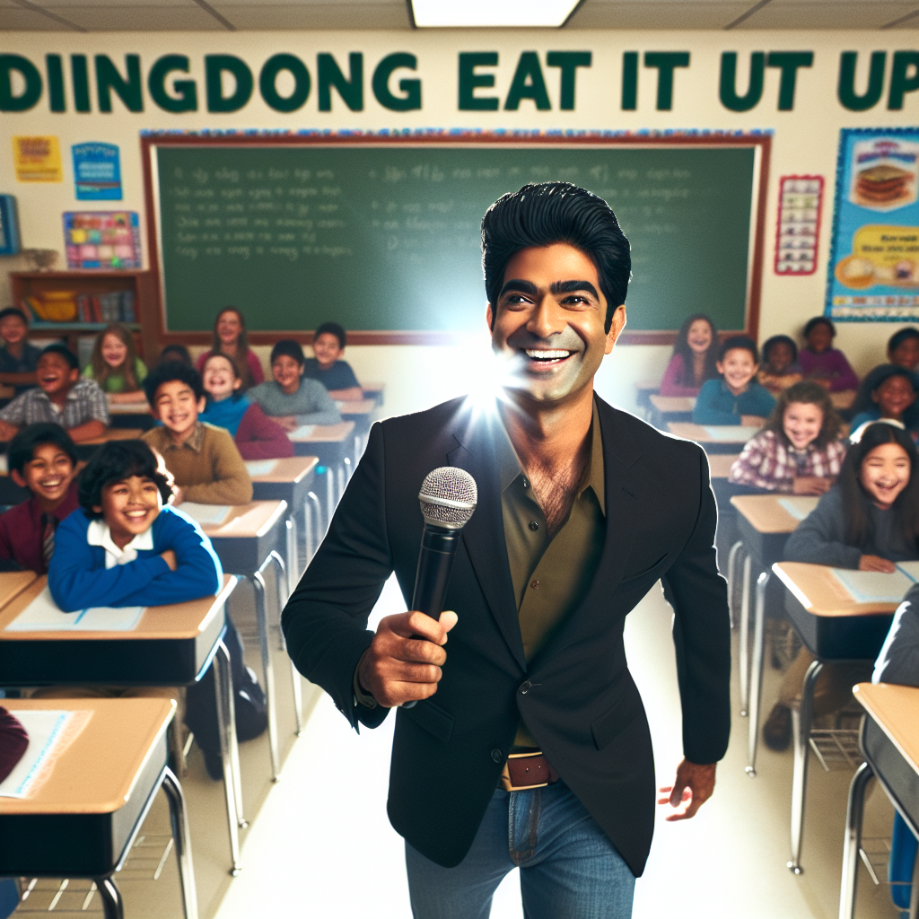 Indian man going into a class room sitting on the chairs and sin Blank Meme Template