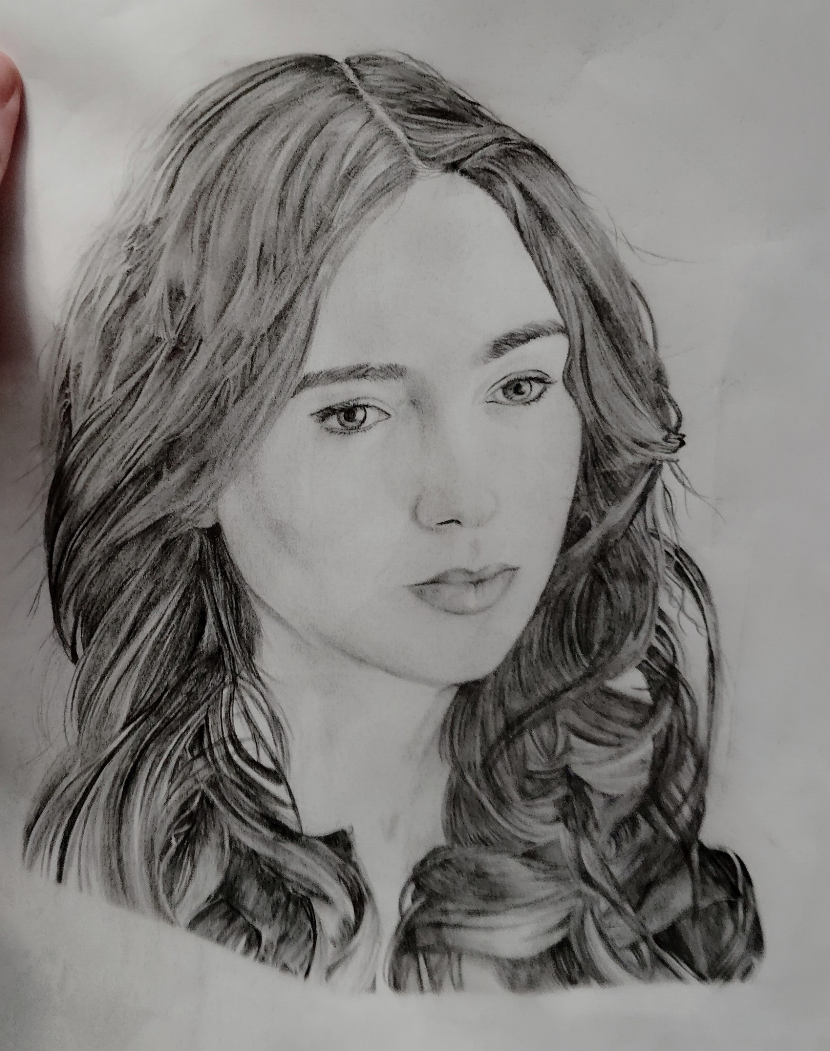 Lily Collins drawing (as Clary, The Mortal Instruments) Blank Meme Template