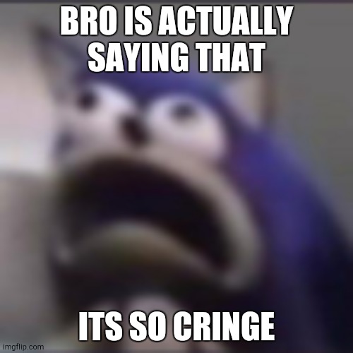 distress | BRO IS ACTUALLY SAYING THAT ITS SO CRINGE | image tagged in distress | made w/ Imgflip meme maker