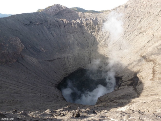 Smoking crater | image tagged in smoking crater | made w/ Imgflip meme maker