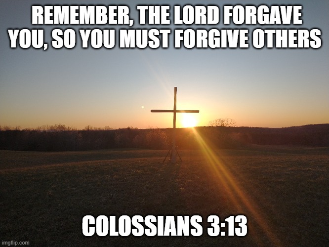 forgive | REMEMBER, THE LORD FORGAVE YOU, SO YOU MUST FORGIVE OTHERS; COLOSSIANS 3:13 | image tagged in jesus,love,peace,forgiveness | made w/ Imgflip meme maker