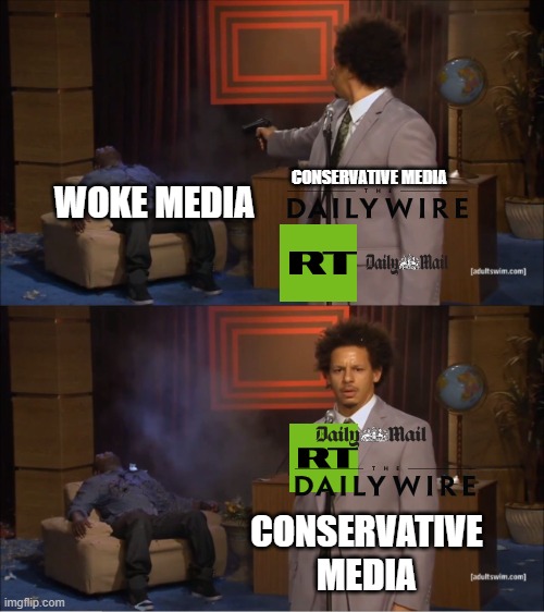 Here's the later truth: the WOKE media gets DESTROYED! | CONSERVATIVE MEDIA; WOKE MEDIA; CONSERVATIVE MEDIA | image tagged in memes,who killed hannibal,woke vs no-woke,conservatives | made w/ Imgflip meme maker