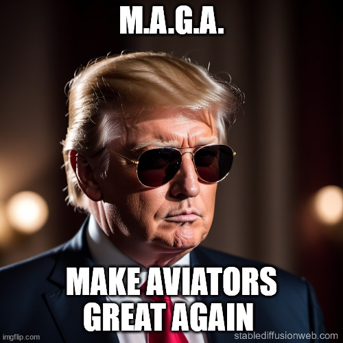 M.A.G.A. MAKE AVIATORS
GREAT AGAIN | image tagged in shades | made w/ Imgflip meme maker