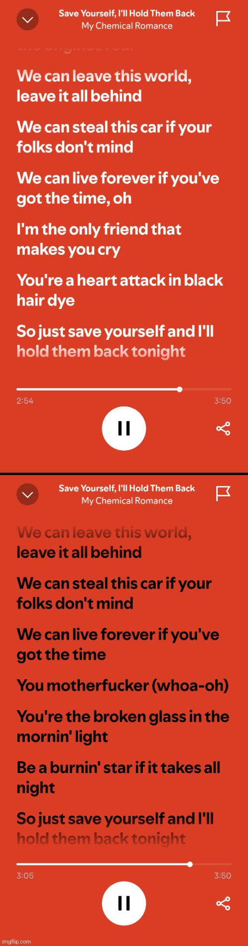 Somehow Spotify let me see the lyrics | made w/ Imgflip meme maker