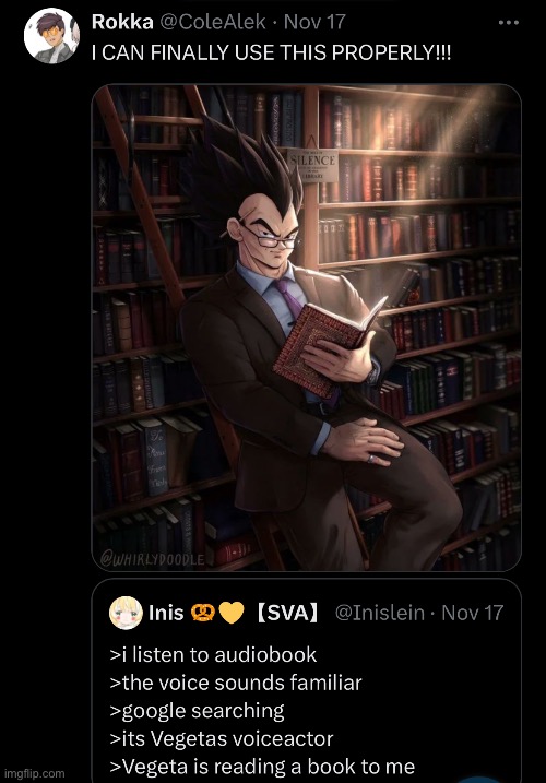 i want vegeta to read a book to mee ((hi | made w/ Imgflip meme maker