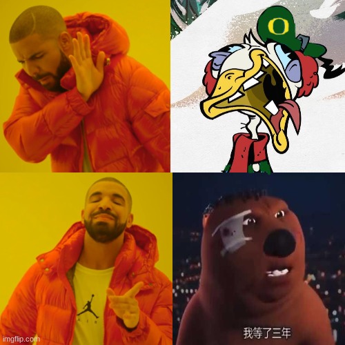 Oregon vs Oregon State meme | image tagged in memes,drake hotline bling,oregon,college football,football | made w/ Imgflip meme maker