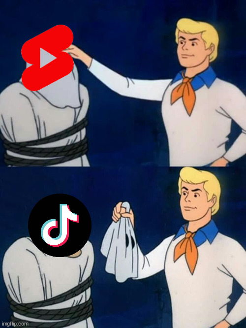 I hate YouTube | image tagged in scooby doo mask reveal | made w/ Imgflip meme maker