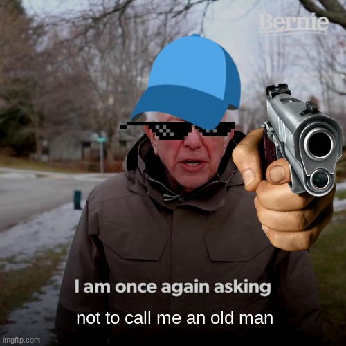 Bernie I Am Once Again Asking For Your Support Meme | not to call me an old man | image tagged in memes,bernie i am once again asking for your support | made w/ Imgflip meme maker