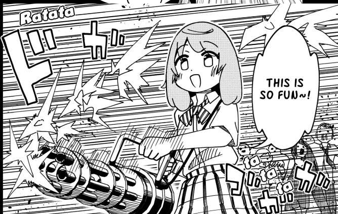 anime girl with machine gun Blank Meme Template