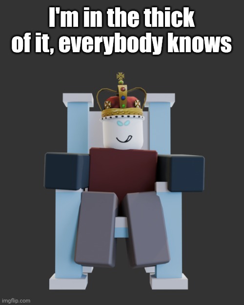 ㅤ | I'm in the thick of it, everybody knows | image tagged in thick of it,roblox,blocktales | made w/ Imgflip meme maker