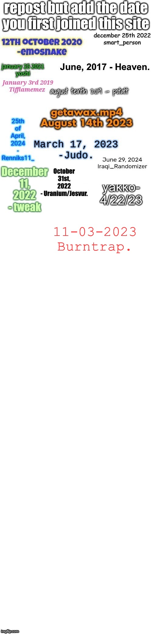 11-03-2023
Burntrap. | made w/ Imgflip meme maker