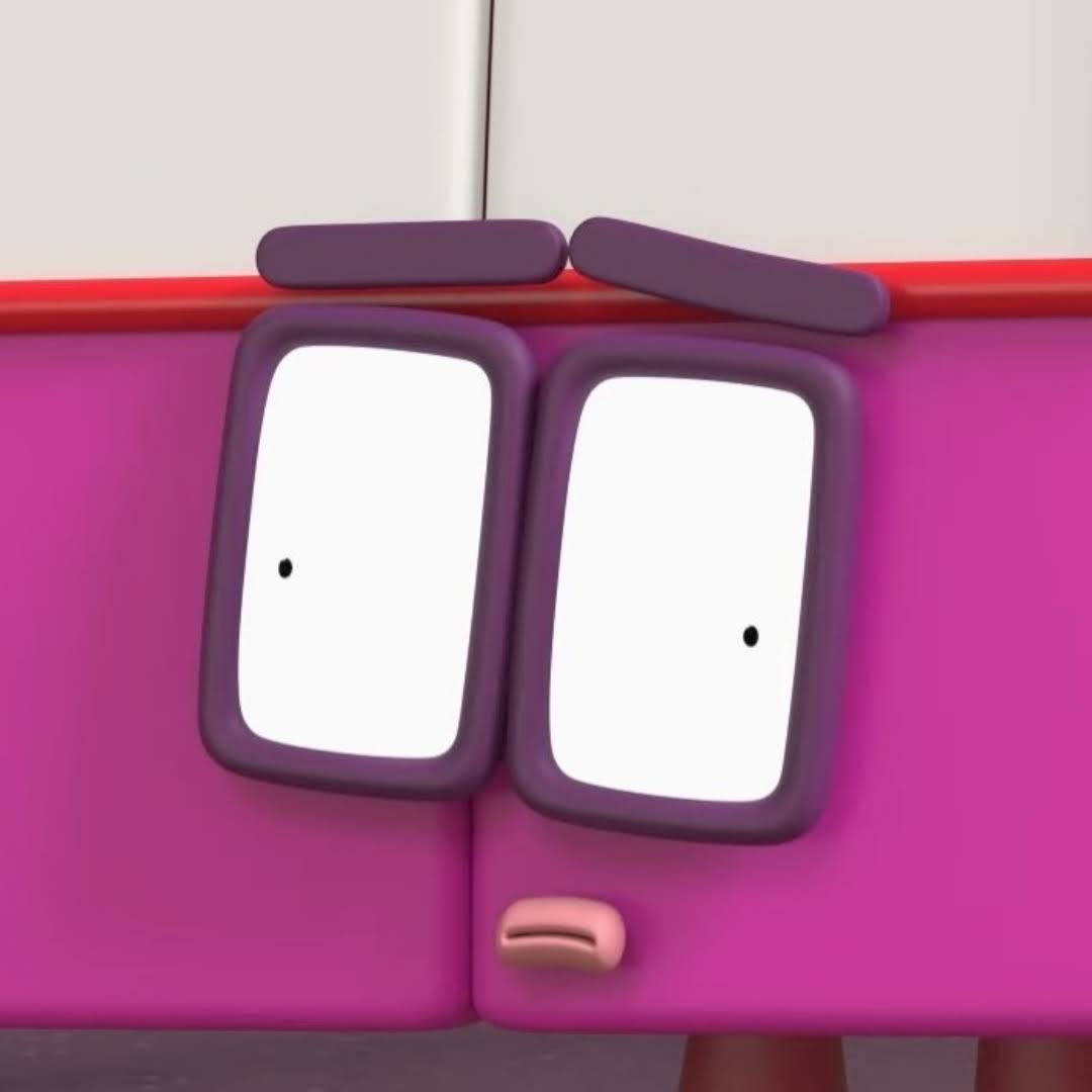 Numberblock 18 scared face Blank Meme Template