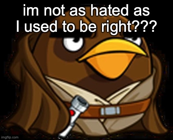 Moa Windu | im not as hated as I used to be right??? | image tagged in moa windu | made w/ Imgflip meme maker