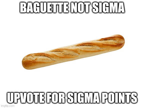 baguette and mrbeast fanboys are losers | BAGUETTE NOT SIGMA; UPVOTE FOR SIGMA POINTS | image tagged in blank white template,baguette,lesb | made w/ Imgflip meme maker