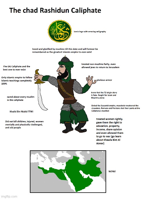 The chad Rashidun caliphate | image tagged in reddit,repost,islam | made w/ Imgflip meme maker