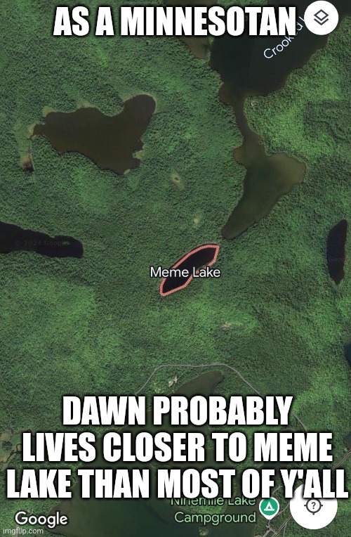 AS A MINNESOTAN; DAWN PROBABLY LIVES CLOSER TO MEME LAKE THAN MOST OF Y'ALL | image tagged in dawn,memes,msmg,imgflip,meme lake,imgflip users | made w/ Imgflip meme maker