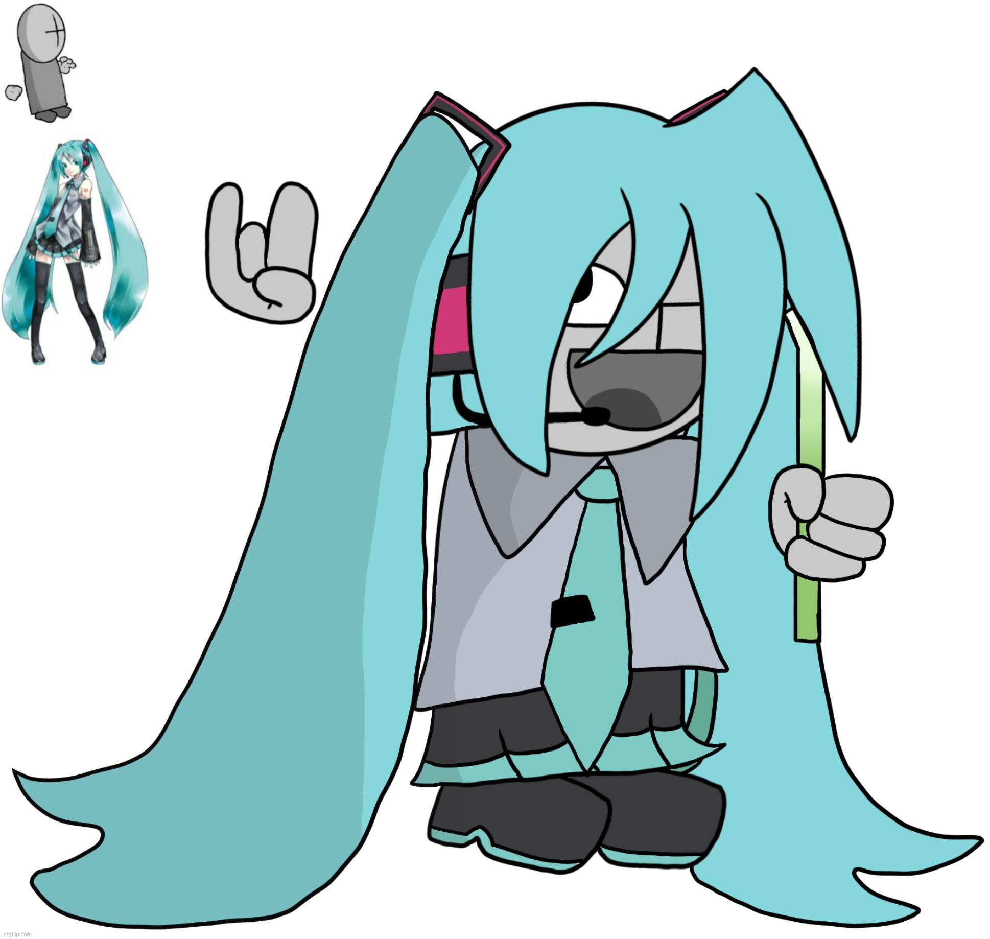 This is the most Madness style (kinda) drawing I've ever made, holy doingus!!!!! | image tagged in madness combat,hatsune miku | made w/ Imgflip meme maker