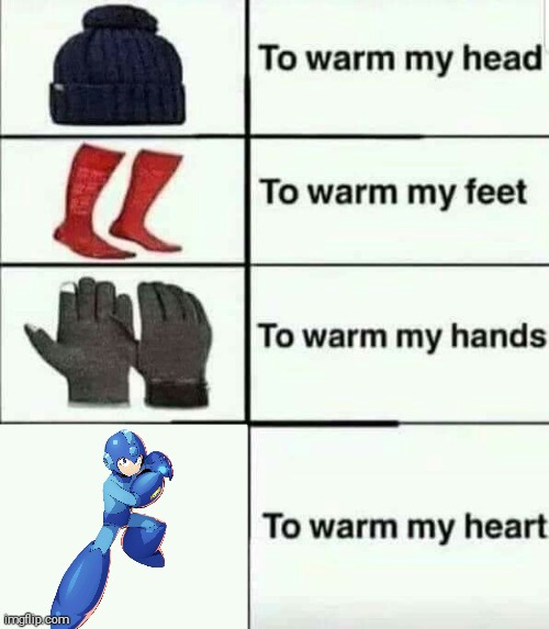 MegaMan Warms My Heart | image tagged in to warm my heart,megaman,wholesome | made w/ Imgflip meme maker