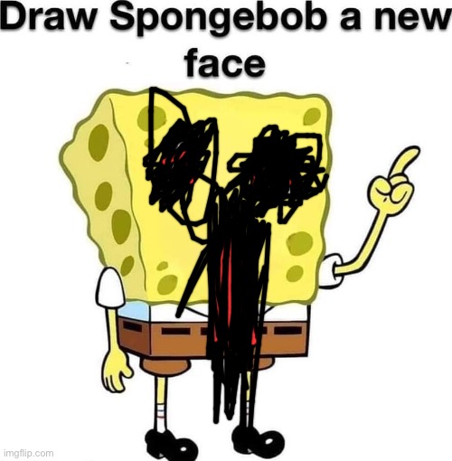 :3 | image tagged in draw spongebob a new face | made w/ Imgflip meme maker