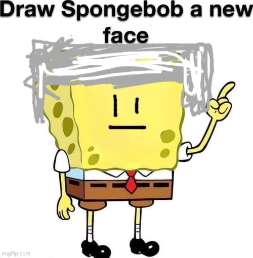 Helmet | image tagged in draw spongebob a new face | made w/ Imgflip meme maker