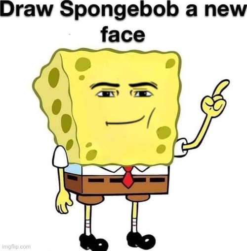 image tagged in draw spongebob a new face | made w/ Imgflip meme maker