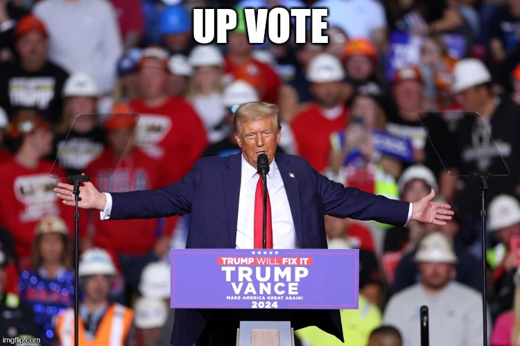 trump | UP VOTE | image tagged in trump | made w/ Imgflip meme maker