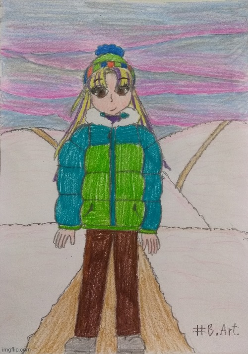 Snow | image tagged in drawing,snow,girl | made w/ Imgflip meme maker