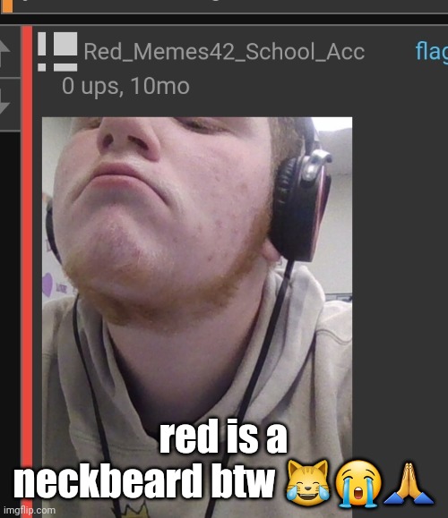 red is a neckbeard btw 😹😭🙏 | made w/ Imgflip meme maker