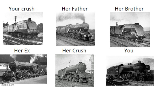 Your crush vs you. LNER edition | image tagged in your crush | made w/ Imgflip meme maker