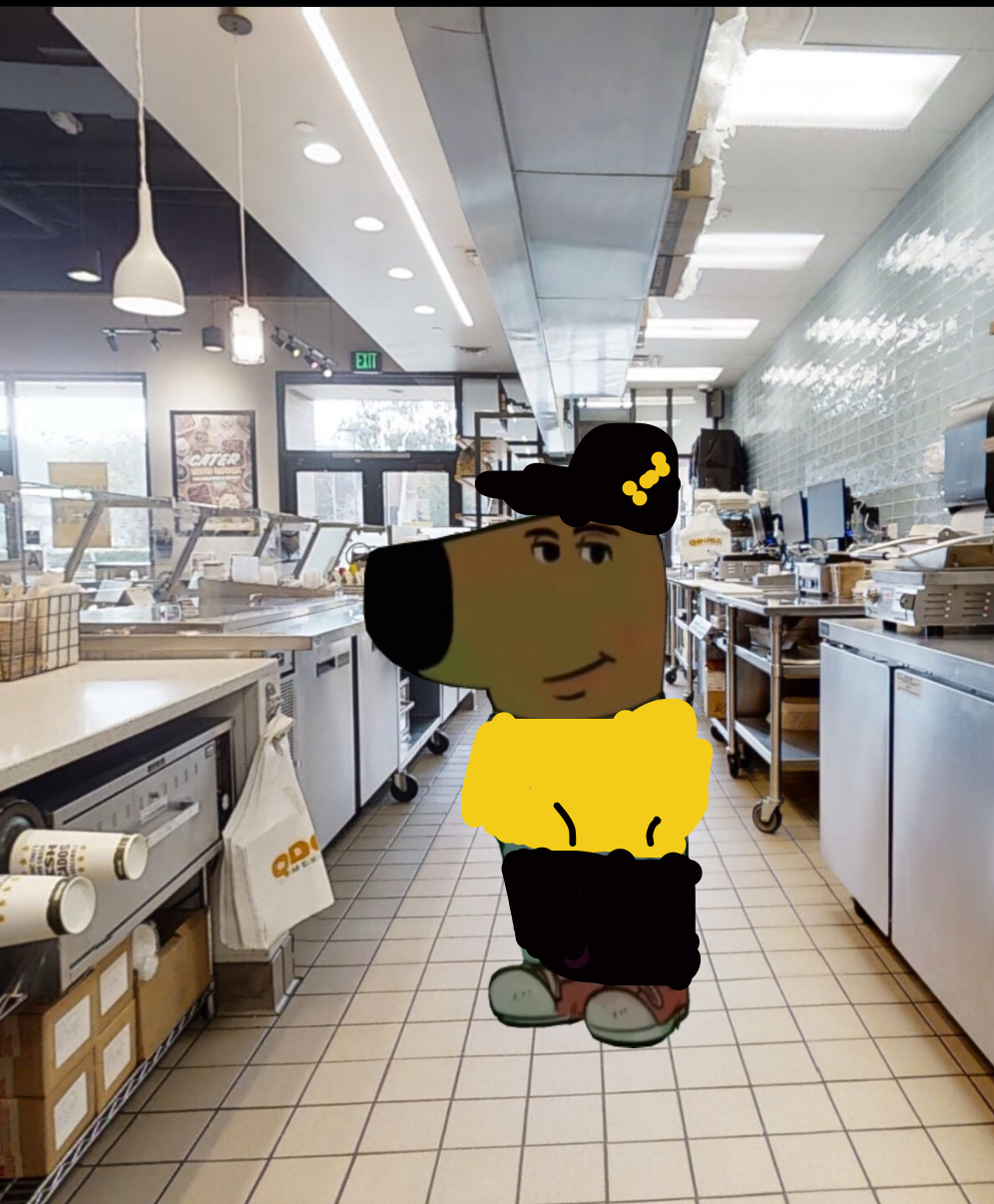 Qdoba chill guy Blank Meme Template