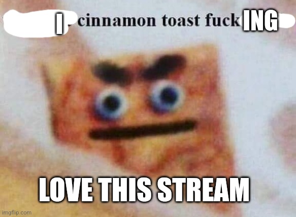 what the cinnamon toast f^%$ is this | ING; I; LOVE THIS STREAM | image tagged in what the cinnamon toast f is this | made w/ Imgflip meme maker