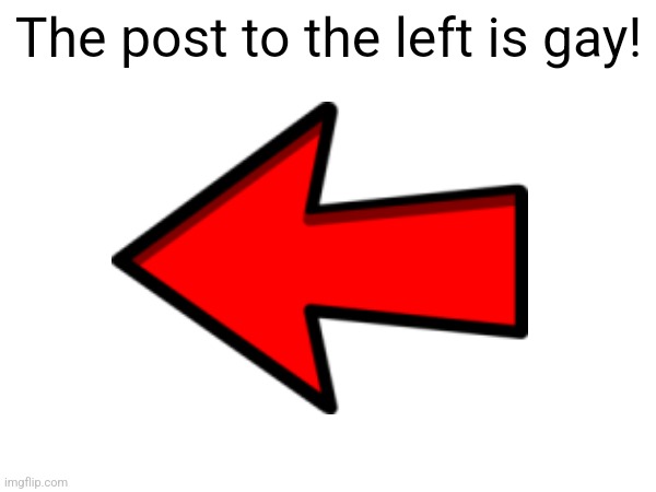 The post to the left is gay! | made w/ Imgflip meme maker