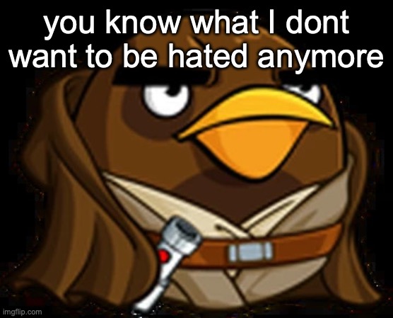 Moa Windu | you know what I dont want to be hated anymore | image tagged in moa windu | made w/ Imgflip meme maker