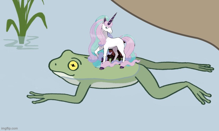 But this time with a happy ending | image tagged in frog and scorpion,unicorn,story,surprise,aesop | made w/ Imgflip meme maker