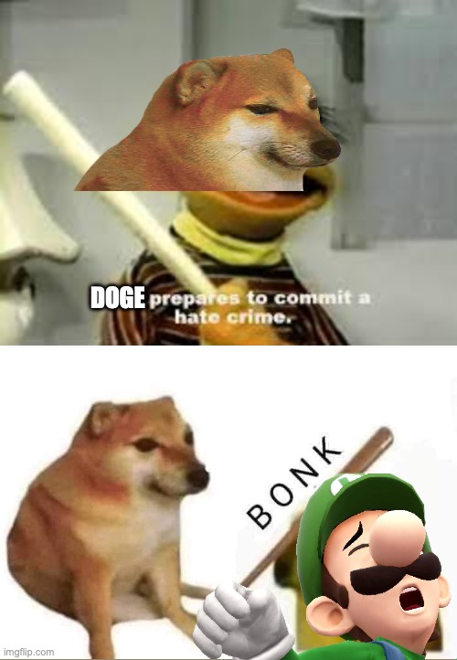 DOGE | image tagged in ernie prepares to commit a hate crime | made w/ Imgflip meme maker